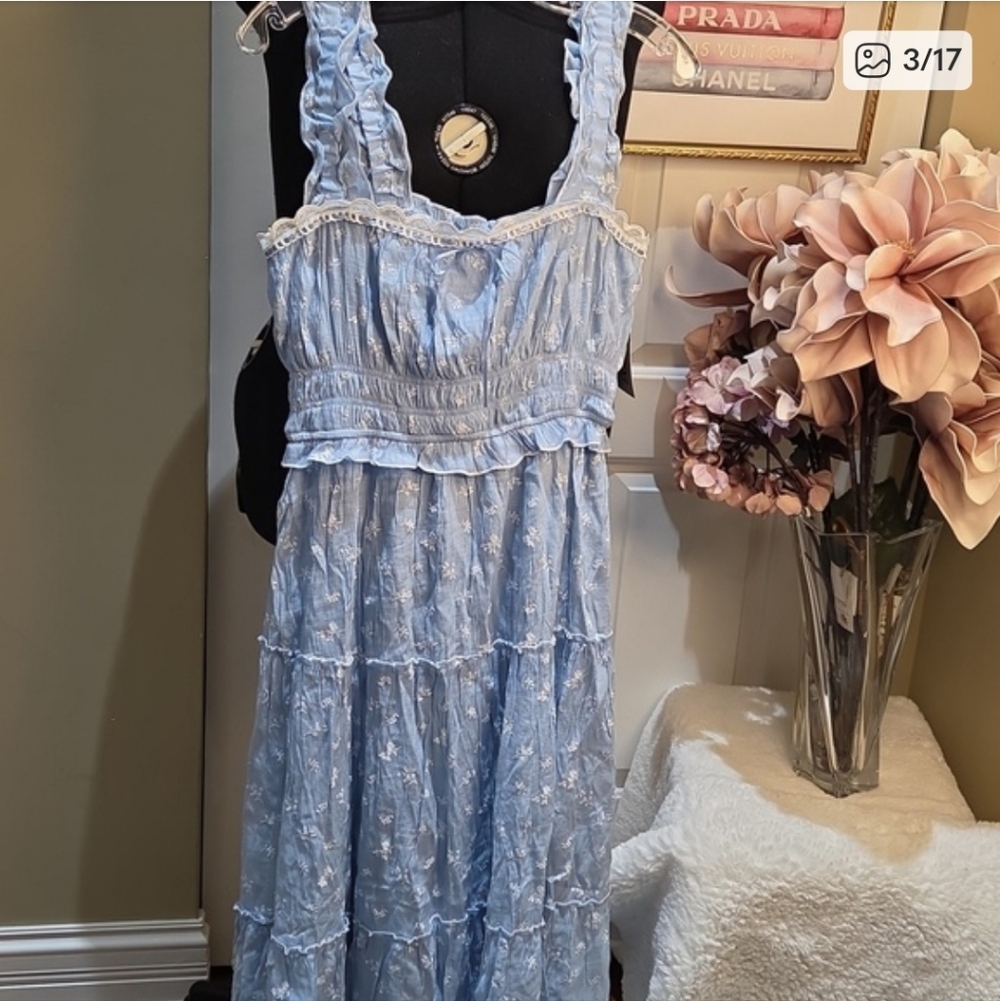 Nwt Medium Trixxy Chic Floral Maxi Dress in Blue